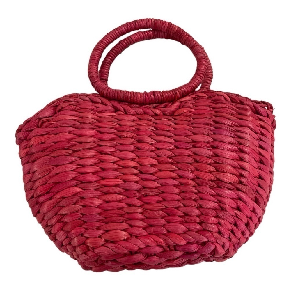 Vtg Mossimo Pink straw handbag / purse / mini
bag. Woven from natural Straw. - Picture 3 of 11